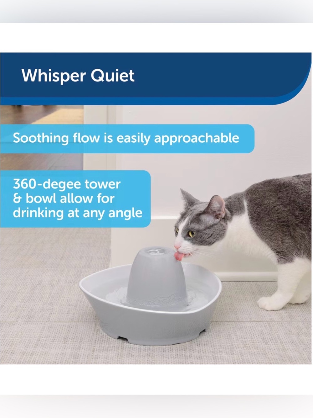 PetSafe Creekside Ceramic Quiet Dog & Cat Fountain, 60-oz + (7) Carbon Filters - Picture 3 of 16
